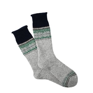Anonymous Ism LG Wool Cashmere Pile Snow Crew Socks L.Grey Mel