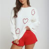 Candy Cane Love Knit Sweater White