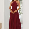 One To Remember Halter Maxi Dress Wine