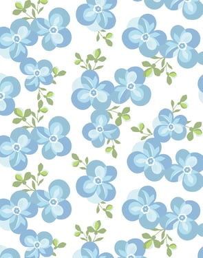 Graphic Flower' Wallpaper by Tea Collection - Cornflower - Traditional / 27 in. x 27 ft.