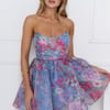 Flirt Alert Strapless Mini Dress Blue