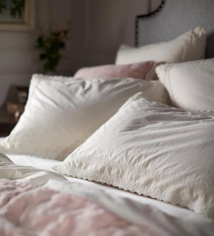 Pia Embroidered 100% Cotton Duvet Cover