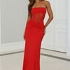 Seductive Spark Strapless Maxi Dress Red