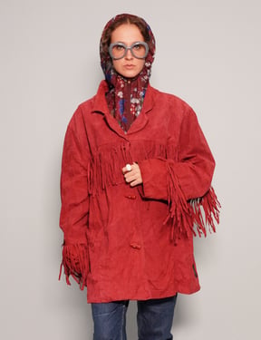 Red Leather Cowgirl Coat