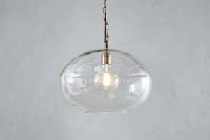 nkuku Otoro Recycled Glass Pendant Round | Lights | Large Round | Clear