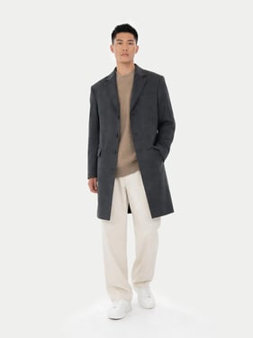 Classic Single Breasted Coat - 3XL / Gray / MC01-75