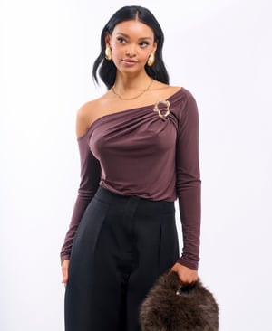 Chocolate Jersey Hardware Top - 18