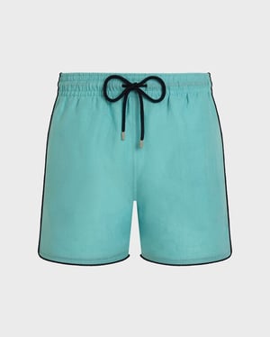 Vilebrequin - Men Linen Swim Shorts Solid - Swimwear - Mallorca - Green - Size XXL