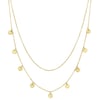 Textured Circle Layered Necklace Gold