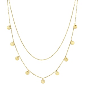 Textured Circle Layered Necklace Gold