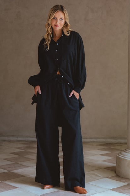 Calin Wide Leg Linen Pants (Sale)