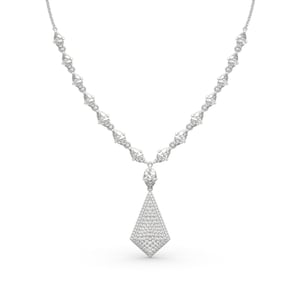 Jeulia "Gorgeous Beauty" Art Deco Marquise Cut Sterling Silver Necklace