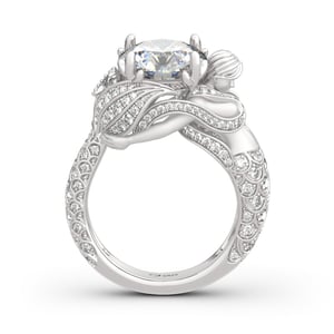 Jeulia "Goddess of the Sea" Sterling Silver Mermaid Ring