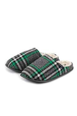 Weird Fish Jensen Check Borg Lined Slippers Grey Size S