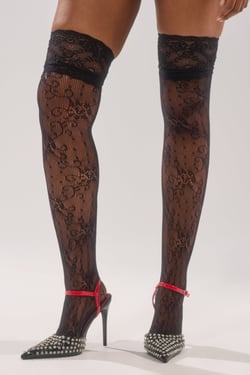 AKIRA Classy Vibes Thigh High Stockings | Black