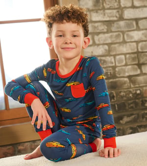Boys Sport Cars Bamboo Pajama Set