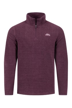 Weird Fish Errill 1/4 Zip Textured Fleece Aubergine Size 5XL