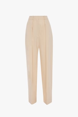 Victoria Beckham Wide Leg Trouser In Alabaster - 6 - Womens