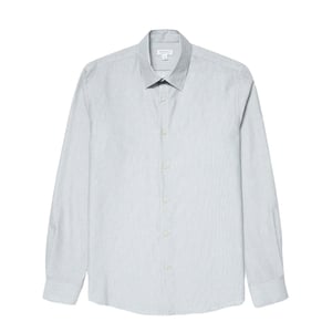 Sunspel Cotton Cashmere Shirt Light Blue / White