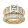 Jeulia Thick Radiant Cut Sterling Silver Ring Set