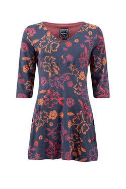 Weird Fish Arielle Printed Jersey 3/4 Sleeve Tunic Nightshade Size 8