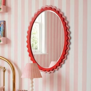 Frill mirror in pink and red