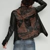 Peace' Laser Printed Leather Jacket