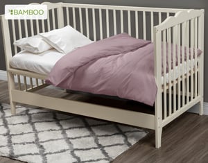 QE Home Bamboo Cotton Crib in Sized Duvet Cover, Bamboo Cotton in Orchid, Pink