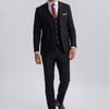 Mayfair Black Textured Three Piece Suit