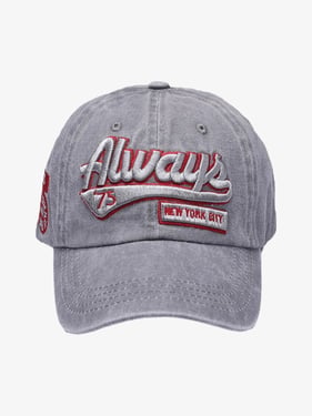 Thesupermade Vintage Embroidered Denim Washed Baseball Cap - Grey / One Size