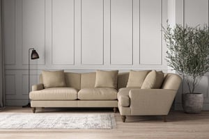 nkuku Deni Large Right Hand Corner Sofa | Make To Order | Brera Linen Pebble | No Colour