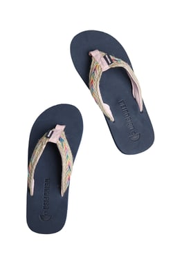Weird Fish Adila Braided Flip Flops Navy Size 8