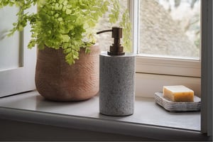 nkuku Asana Marble Soap Pump | Bathroom | One Size | Brown