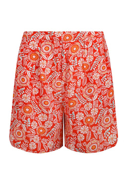 Weird Fish Sundance Viscose Printed Shorts Tango Red Size 14