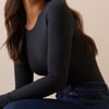Black Jersey Long Sleeve Bodysuit
