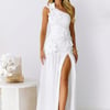 Blooming Whimsy One Shoulder Maxi Dress White