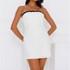 Waves Strapless Mini Dress White