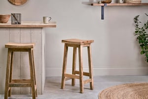nkuku Ambi Wooden Dining Stool | Seating | Tall | Natural