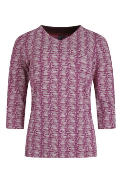 Weird Fish Nanaimo 3/4 Sleeve Printed Top Dark Raspberry Size 16