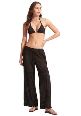 Casablanca Embroidered Beach Trousers Black - M