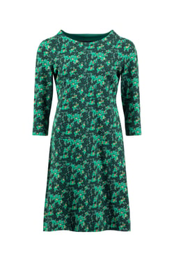 Weird Fish Markle Organic Cotton Printed Sparkle Jersey Dress Forest Night Size 8