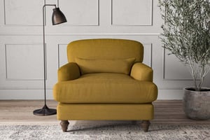 nkuku Deni Armchair | Make To Order | Recycled Cotton Ochre | No Colour