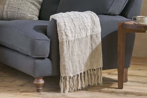 nkuku Puli Recycled Linen Throw | Textiles | One Size | Natural