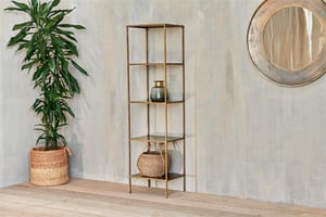 nkuku Mahi Shelving Unit | Storage Furniture | One Size | Antique Brass