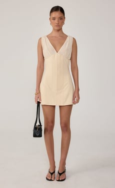 Agnes Mini Dress (Oat) - US 8