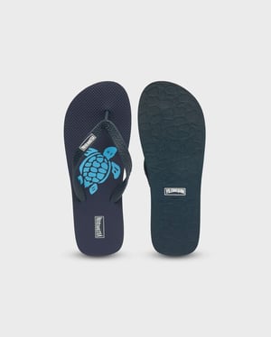 Vilebrequin - Men Beach Flip Flops Turtle - Shoes - Copp - Blue - Size 40/41
