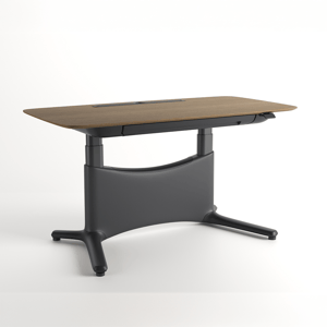 COLAMY LumiDesk All-in-1 Electric Height Adjustable Desk - 55.1"x 28.0" / Walnut-Black / VENEER