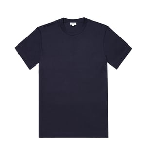 Sunspel Relaxed Fit Heavyweight Supima Cotton T‑Shirt Navy