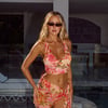 Summer Palms Halter Top Tropical Print