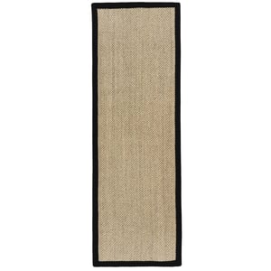 Sisal Light Beige with Black Border Runner - 67x200cm